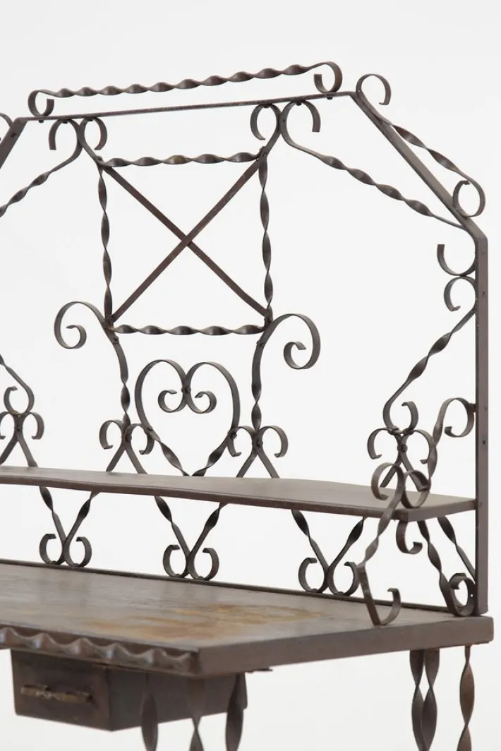 Pamono French Forged Wrought Iron Vanity, 1930s New