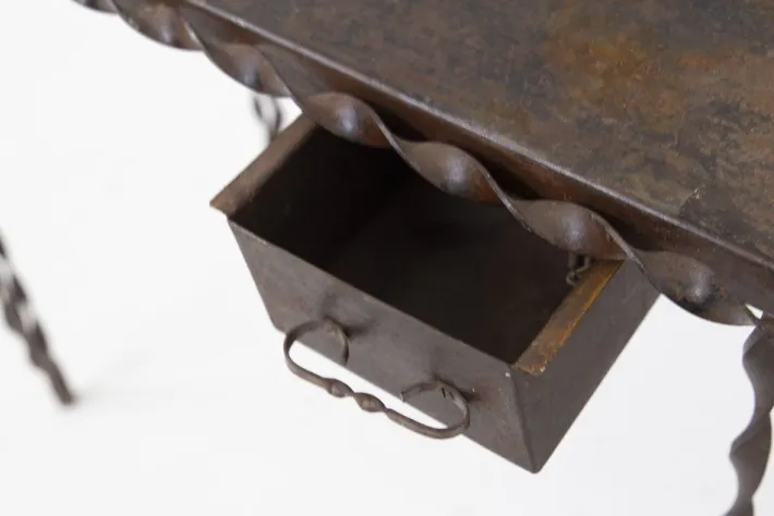 Pamono French Forged Wrought Iron Vanity, 1930s New