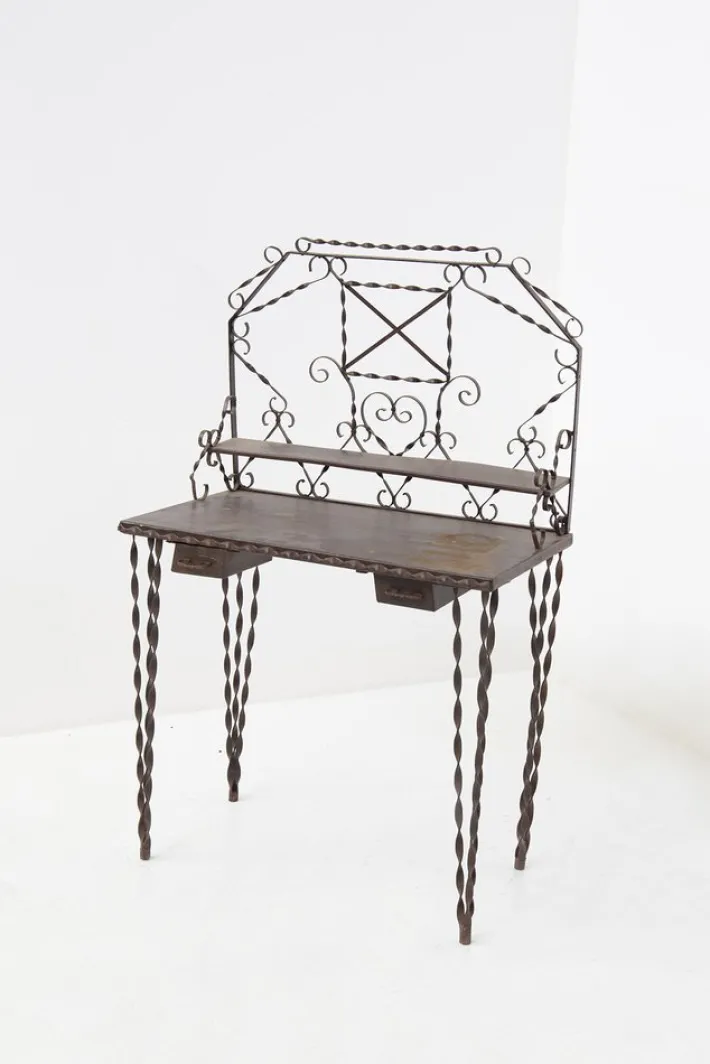 Pamono French Forged Wrought Iron Vanity, 1930s New