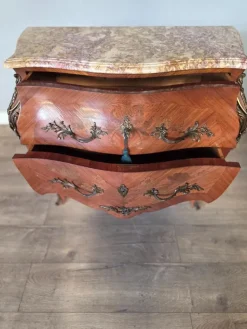 Pamono French Inlaid Marble Top Commode Sale