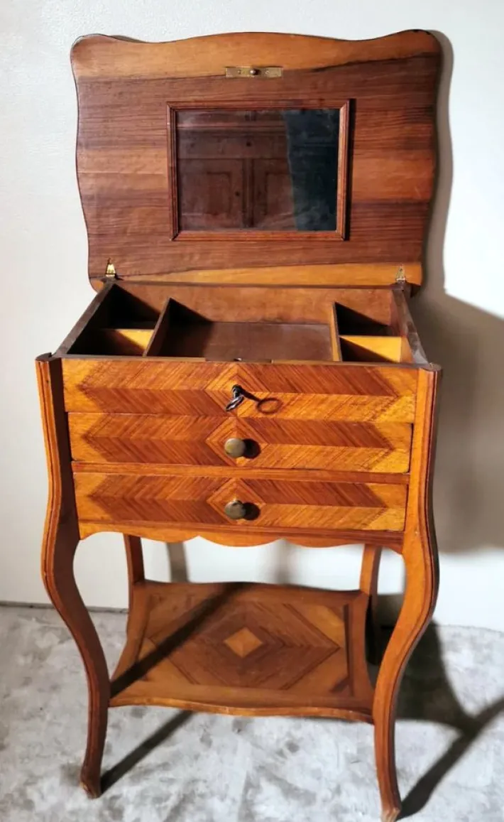 Pamono French Louis Philippe Style Dressing Table with Mirror and Drawers, 1870 Clearance