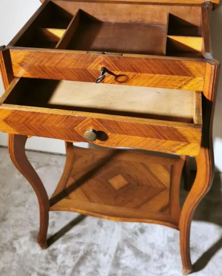 Pamono French Louis Philippe Style Dressing Table with Mirror and Drawers, 1870 Clearance