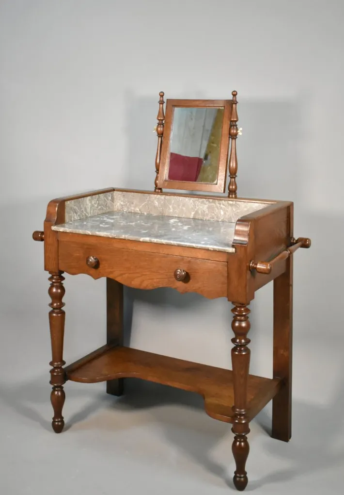 Pamono French Louis Philippe Style Washstand in Oak, 1920s Hot