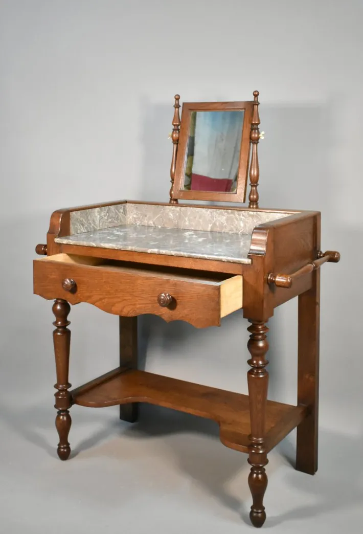 Pamono French Louis Philippe Style Washstand in Oak, 1920s Hot