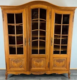 Pamono French Louis XIV Style Oak Display Bookcase New