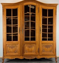 Pamono French Louis XIV Style Oak Display Bookcase New