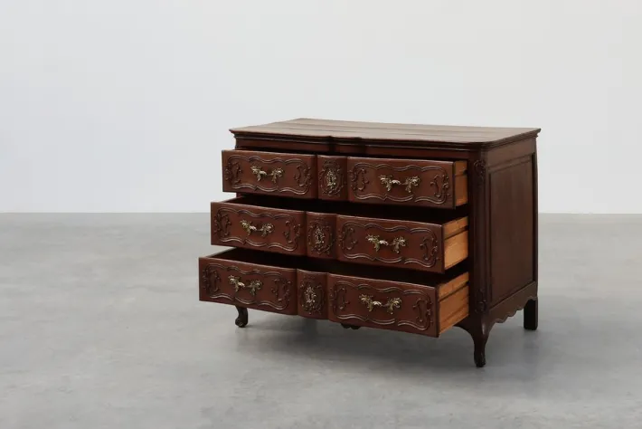 Pamono French Louis XV Style Hand-Crafted Oak Chest of Drawers, 18th Century Best