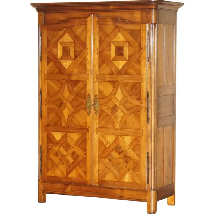 Pamono French Louis XVI Parquetry Burr Walnut Panelled Wardrobe Best