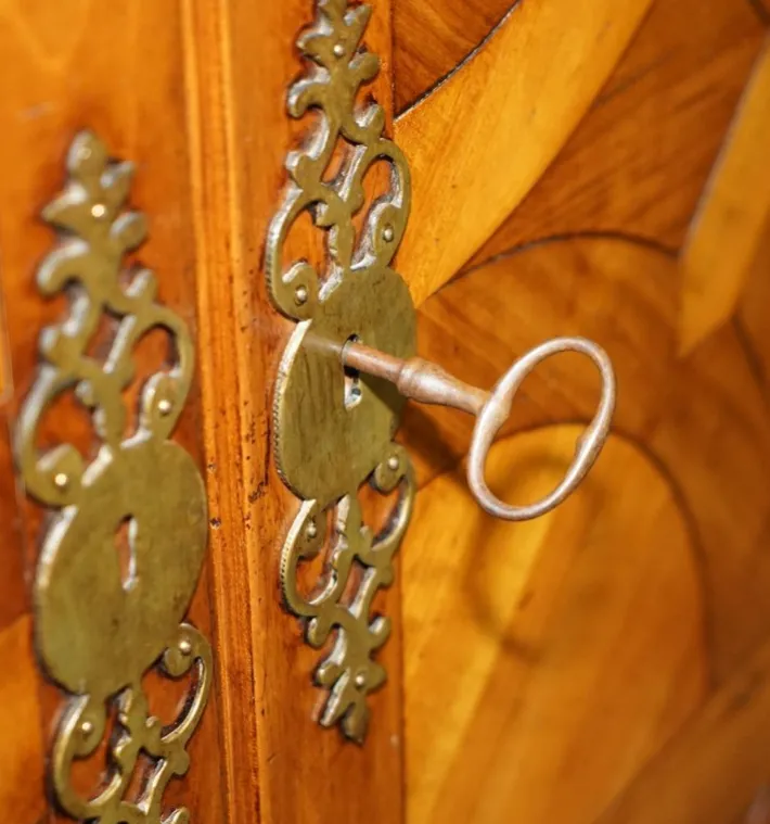 Pamono French Louis XVI Parquetry Burr Walnut Panelled Wardrobe Best