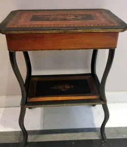 Pamono French Napoleon III Style Dressing Table with Mirror and Faux Drawer, 1850s Clearance