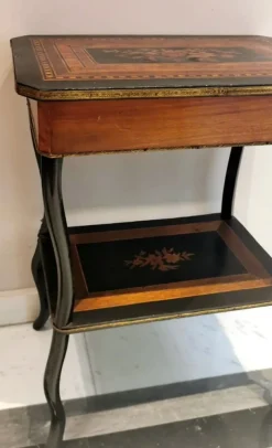 Pamono French Napoleon III Style Dressing Table with Mirror and Faux Drawer, 1850s Clearance