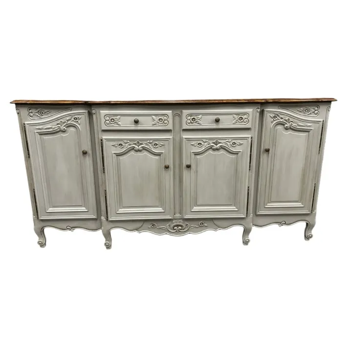 Pamono French Oak Breakfront Buffet, Early 20th Century