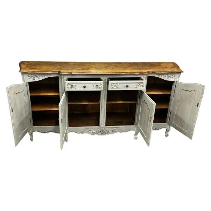 Pamono French Oak Breakfront Buffet, Early 20th Century