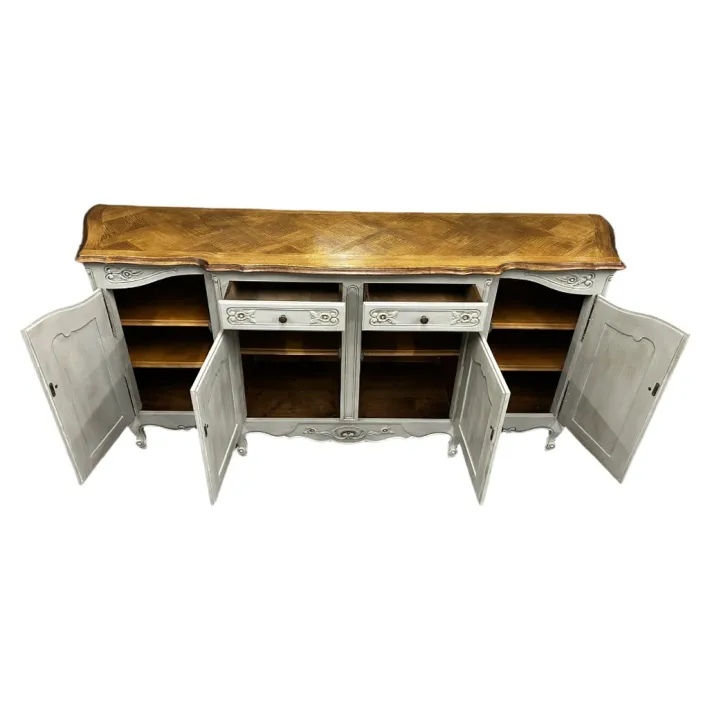 Pamono French Oak Breakfront Buffet, Early 20th Century