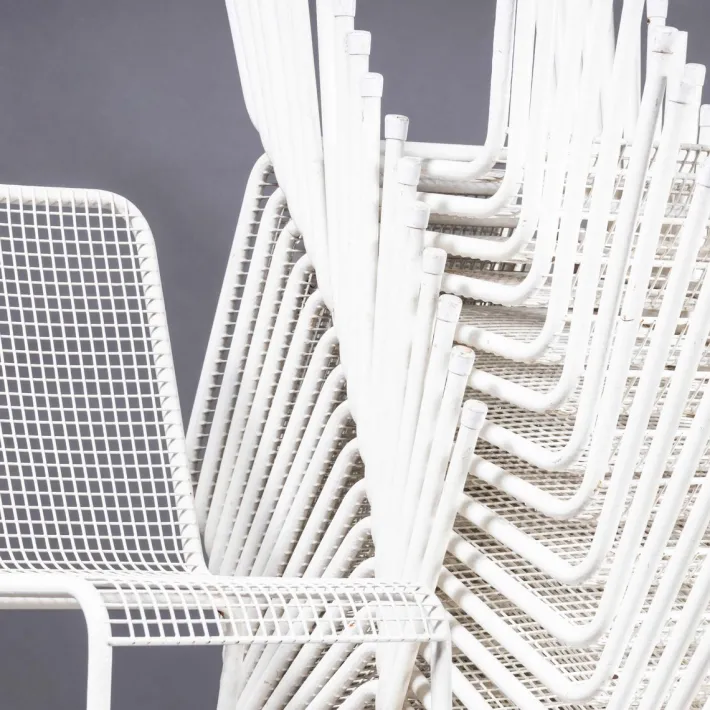 Pamono French Original Wire Mesh White Outdoor Dining Chair, 1970s Best