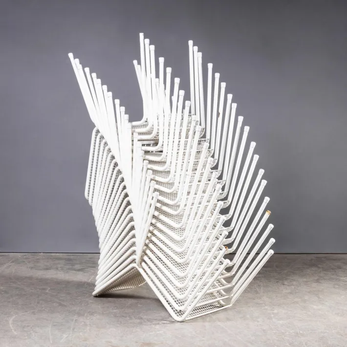 Pamono French Original Wire Mesh White Outdoor Dining Chair, 1970s Best