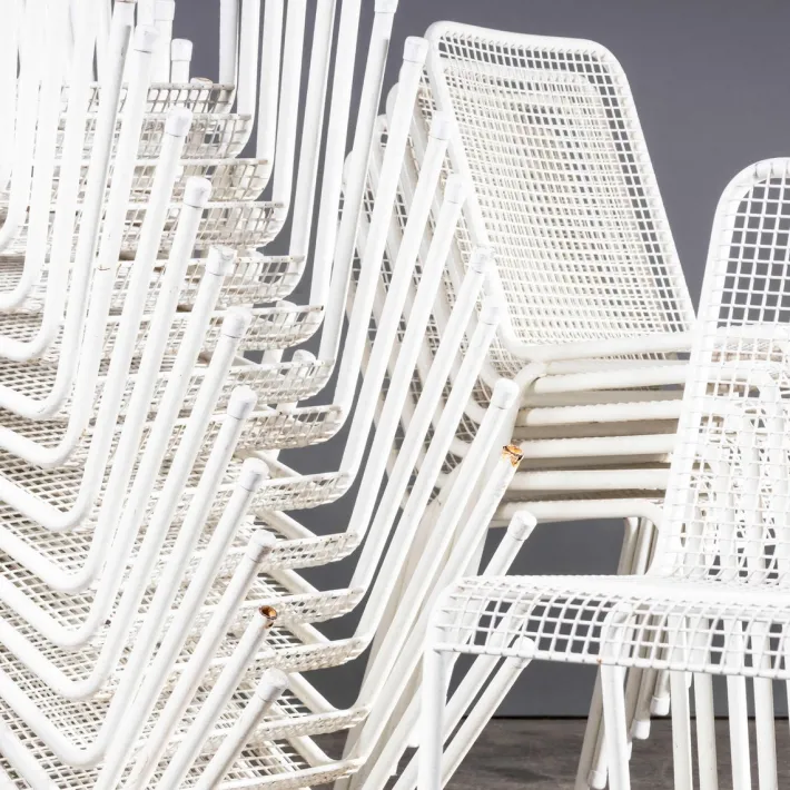 Pamono French Original Wire Mesh White Outdoor Dining Chair, 1970s Best