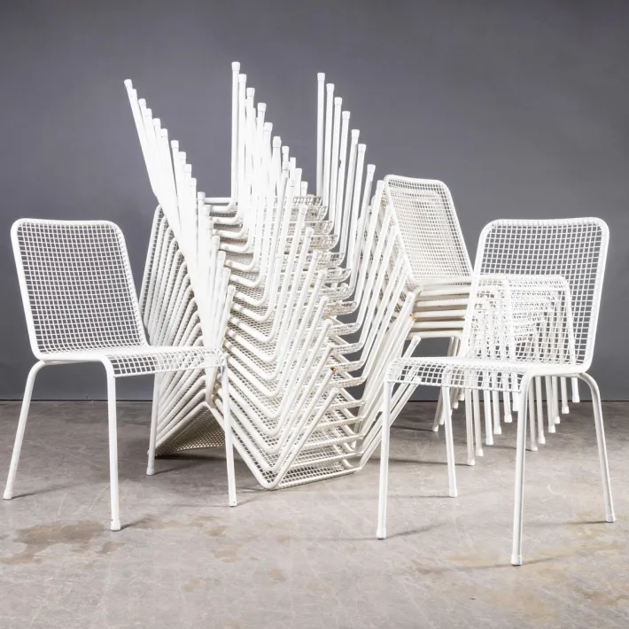 Pamono French Original Wire Mesh White Outdoor Dining Chair, 1970s Best
