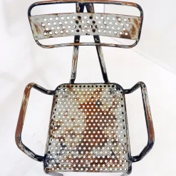 Pamono French Radar Garden Chairs in Metal attributed to René Malaval, Set of 2 Sale