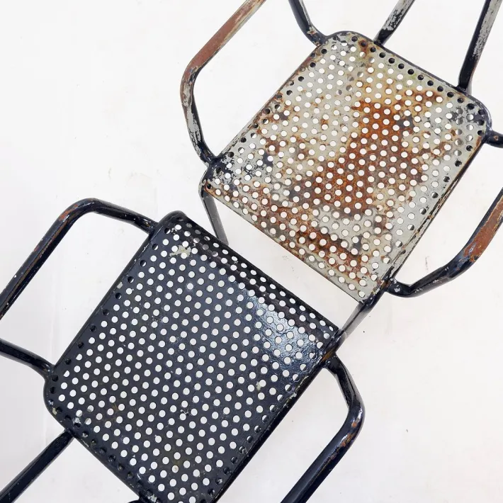 Pamono French Radar Garden Chairs in Metal attributed to René Malaval, Set of 2 Sale