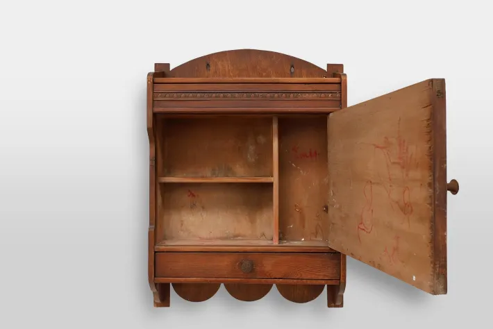 Pamono French Rustic Oak Mirrored Medicine Cabinet, 1900s Clearance