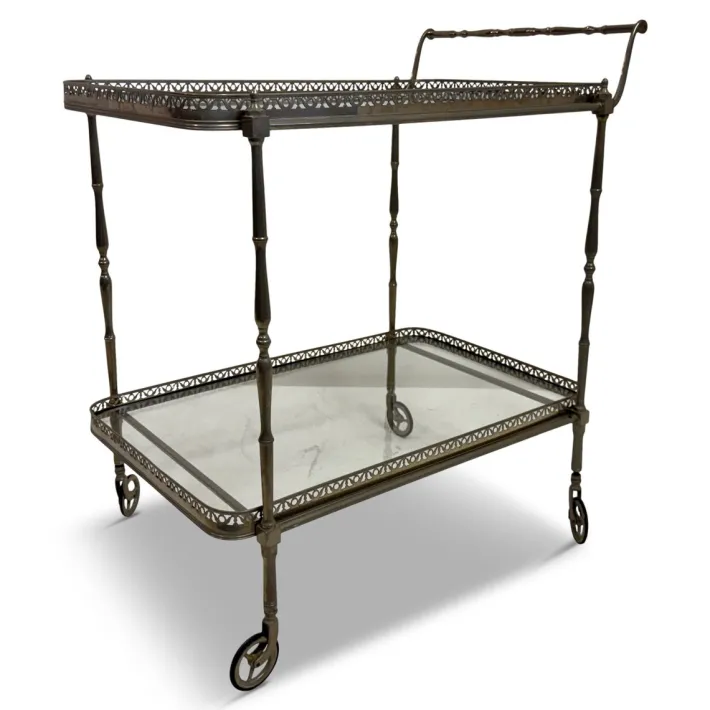 Pamono French Silvered Drinks Trolley, 1960s Best
