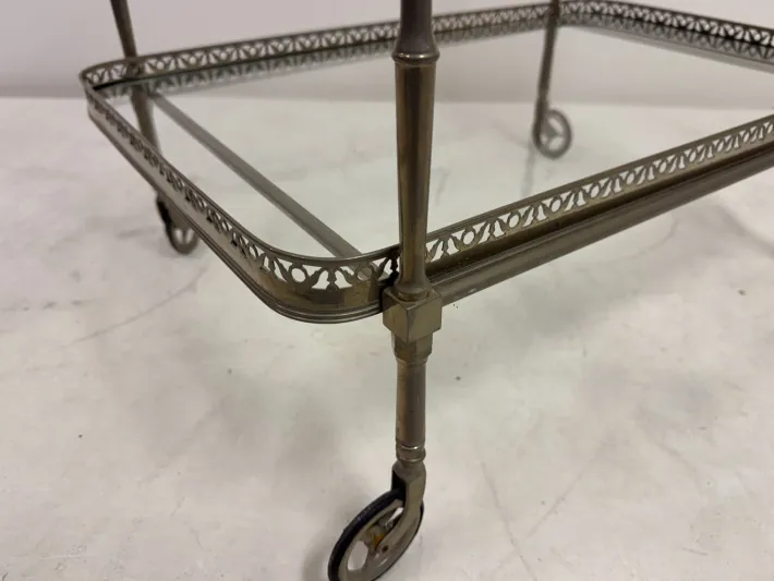 Pamono French Silvered Drinks Trolley, 1960s Best