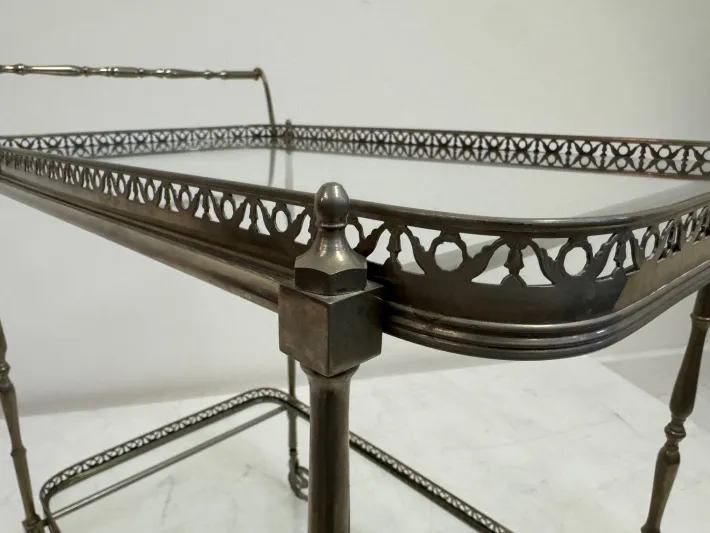 Pamono French Silvered Drinks Trolley, 1960s Best