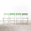 Pamono French Slatted Green Outdoor Folding Chairs, 1950s, Set of 4 Online
