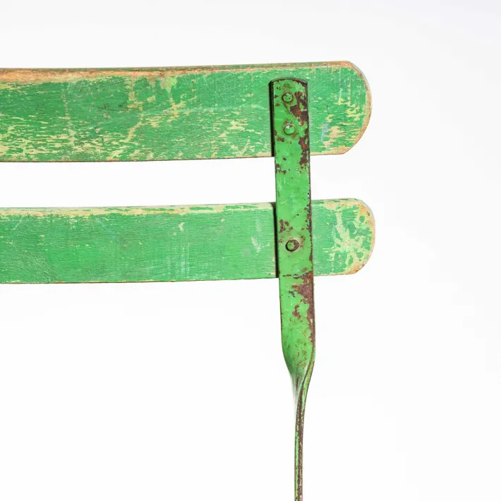 Pamono French Slatted Green Outdoor Folding Chairs, 1950s, Set of 4 Online