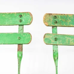Pamono French Slatted Green Outdoor Folding Chairs, 1950s, Set of 6 Clearance