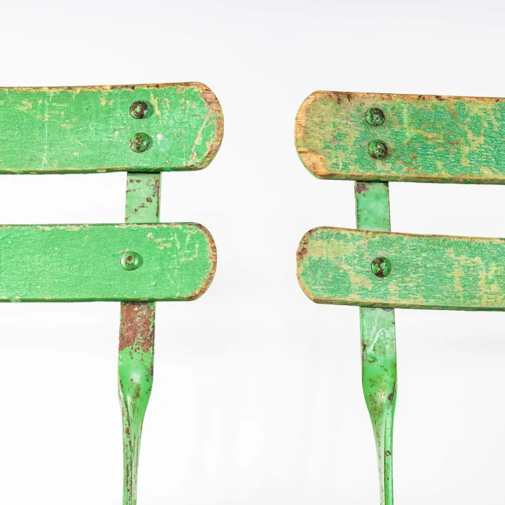 Pamono French Slatted Green Outdoor Folding Chairs, 1950s, Set of 6 Clearance