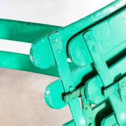 Pamono French Slatted Pea Green Outdoor Folding Chair, 1950s Sale