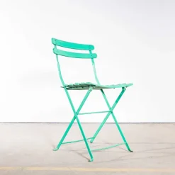 Pamono French Slatted Pea Green Outdoor Folding Chair, 1950s Sale