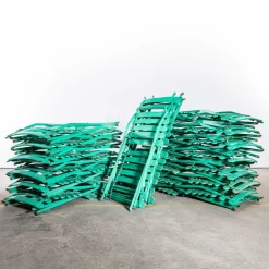 Pamono French Slatted Pea Green Outdoor Folding Chair, 1950s Sale
