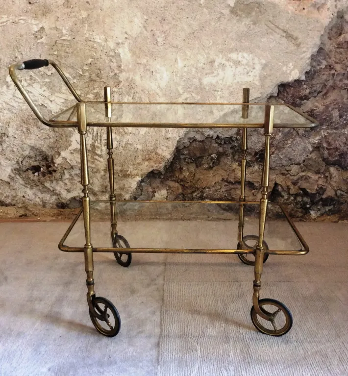 Pamono French Trolley in the style of Maison Bagués New