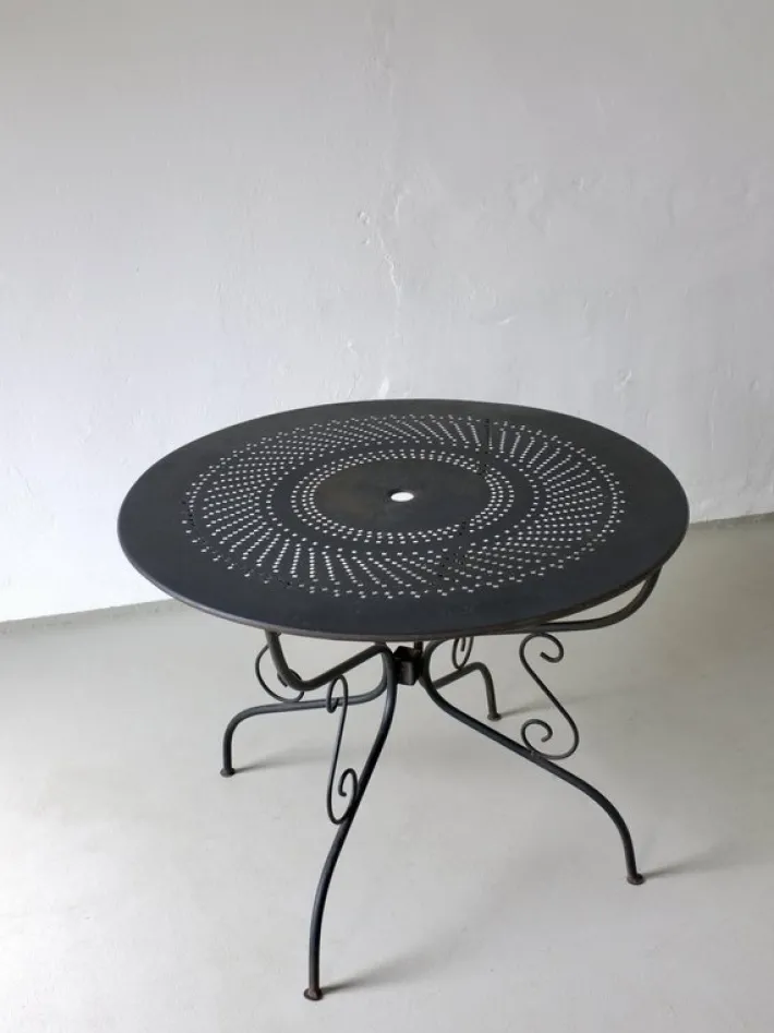 Pamono French Wrought Iron Garden Dining Set, 1950s, Set of 5 Outlet