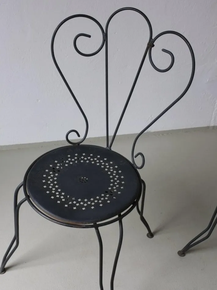 Pamono French Wrought Iron Garden Dining Set, 1950s, Set of 5 Outlet