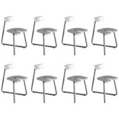 Pamono Galva Steel Outdoor Chairs by Atelier Thomas Serruys, Set of 8 New