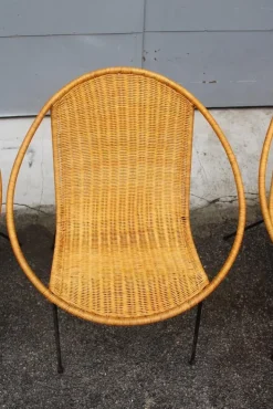 Pamono Garden Armchairs in Midollin & Metal Campo & Graffi Design attributed to Campo E Graffi, 1960s, Set of 4 New