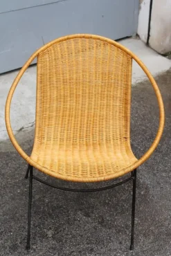 Pamono Garden Armchairs in Midollin & Metal Campo & Graffi Design attributed to Campo E Graffi, 1960s, Set of 4 New