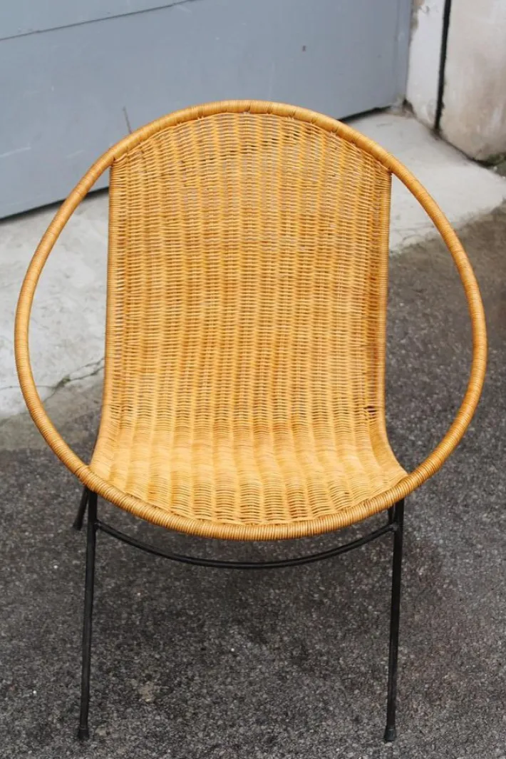 Pamono Garden Armchairs in Midollin & Metal Campo & Graffi Design attributed to Campo E Graffi, 1960s, Set of 4 New