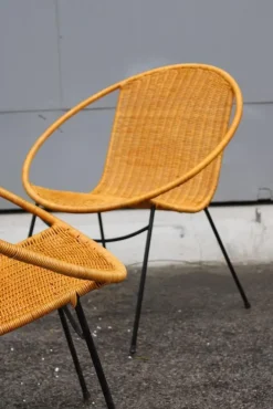 Pamono Garden Armchairs in Midollin & Metal Campo & Graffi Design attributed to Campo E Graffi, 1960s, Set of 4 New