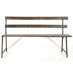Pamono Garden Bench in Iron and Weathered Wood New