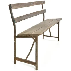 Pamono Garden Bench in Iron and Weathered Wood New