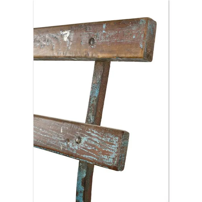 Pamono Garden Bench in Iron and Weathered Wood New