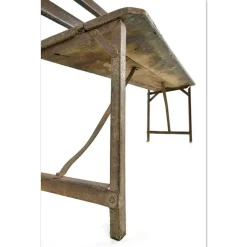 Pamono Garden Bench in Iron and Weathered Wood New