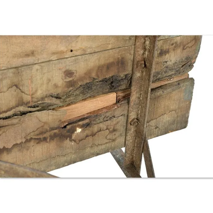 Pamono Garden Bench in Iron and Weathered Wood New