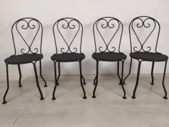 Pamono Garden Chairs in Black Iron, 1890s, Set of 4 Best