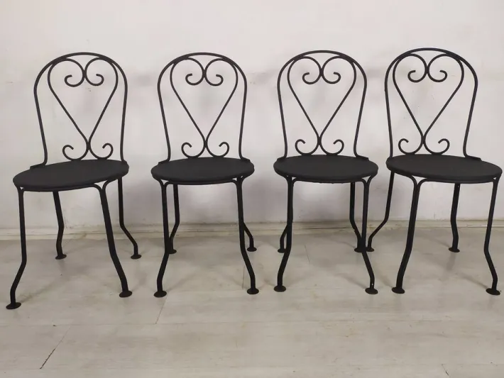 Pamono Garden Chairs in Black Iron, 1890s, Set of 4 Best